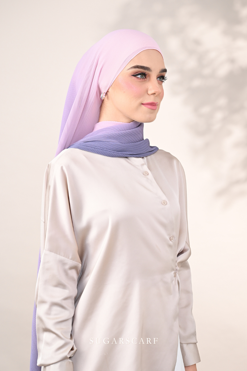 (SAMPLE) ( Full Wide Pleats Shawl ) Ombre ( Orchid Garden )