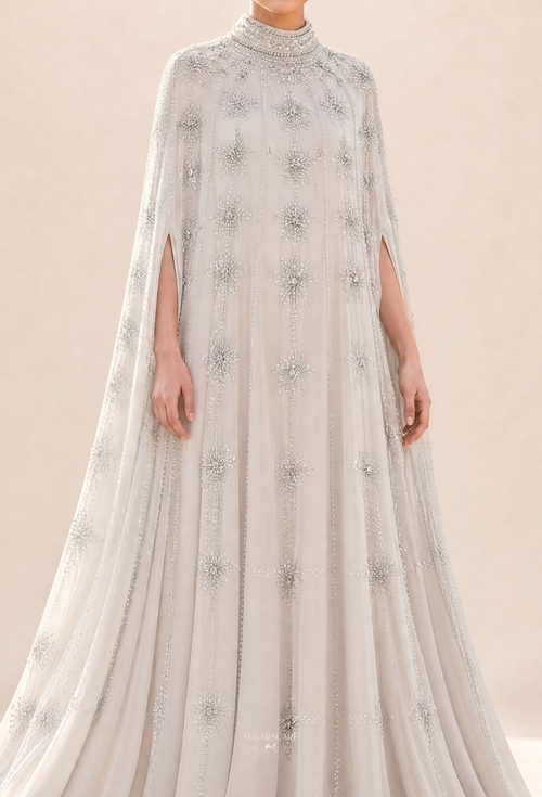 Inara Crystal Beads Drape In Off-White