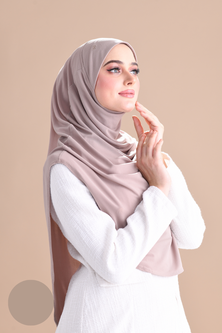 Iris Slip On Plain Hijab (Beige)