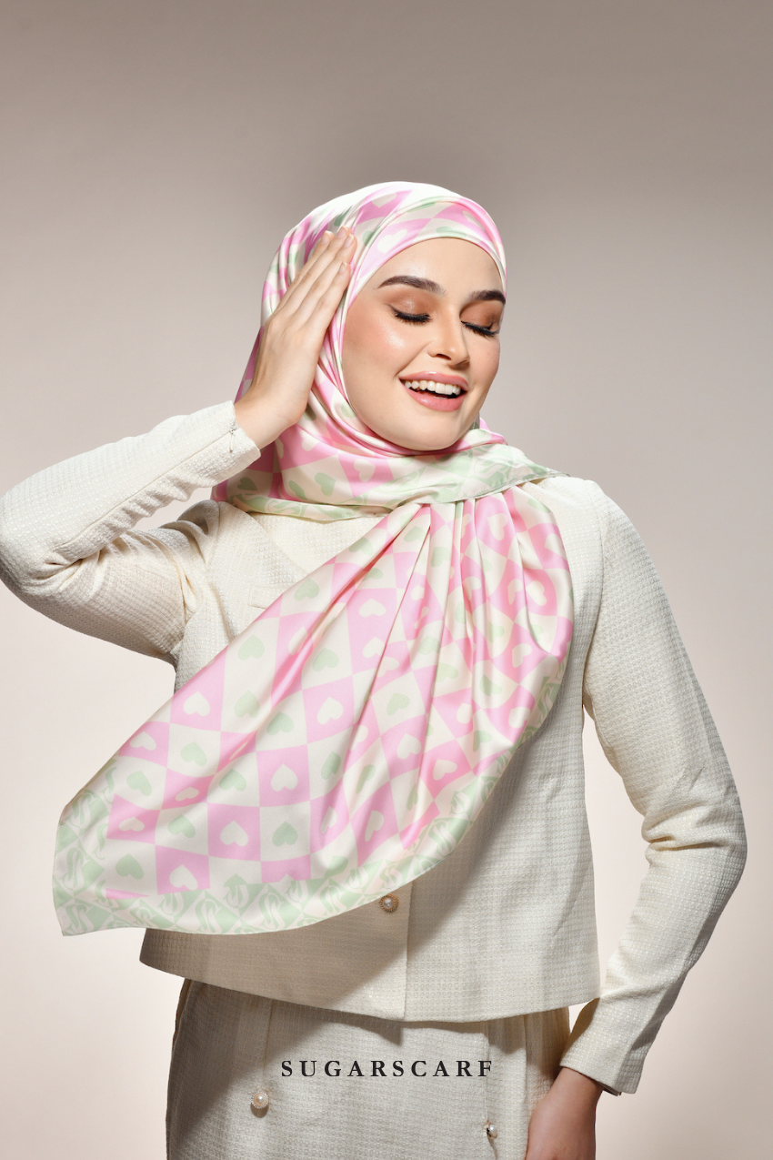 YES ( Square ) Kindness Matte Satin Silk Scarf ( SMILE )