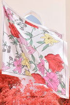 YES ( Square ) Garden of Hurrem Bloom Mixed Silk Satin Scarf ( LUNARA )