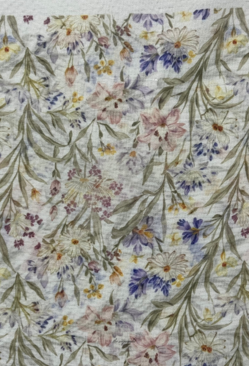 TSE Bloom JapaneseOsaka 47Inch Cotton Voile Square - Tifany