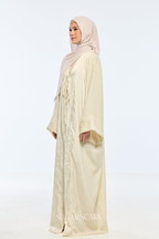 Noir Éclat Anne Embroidery Abaya Outer Robe  in Golden Dawn