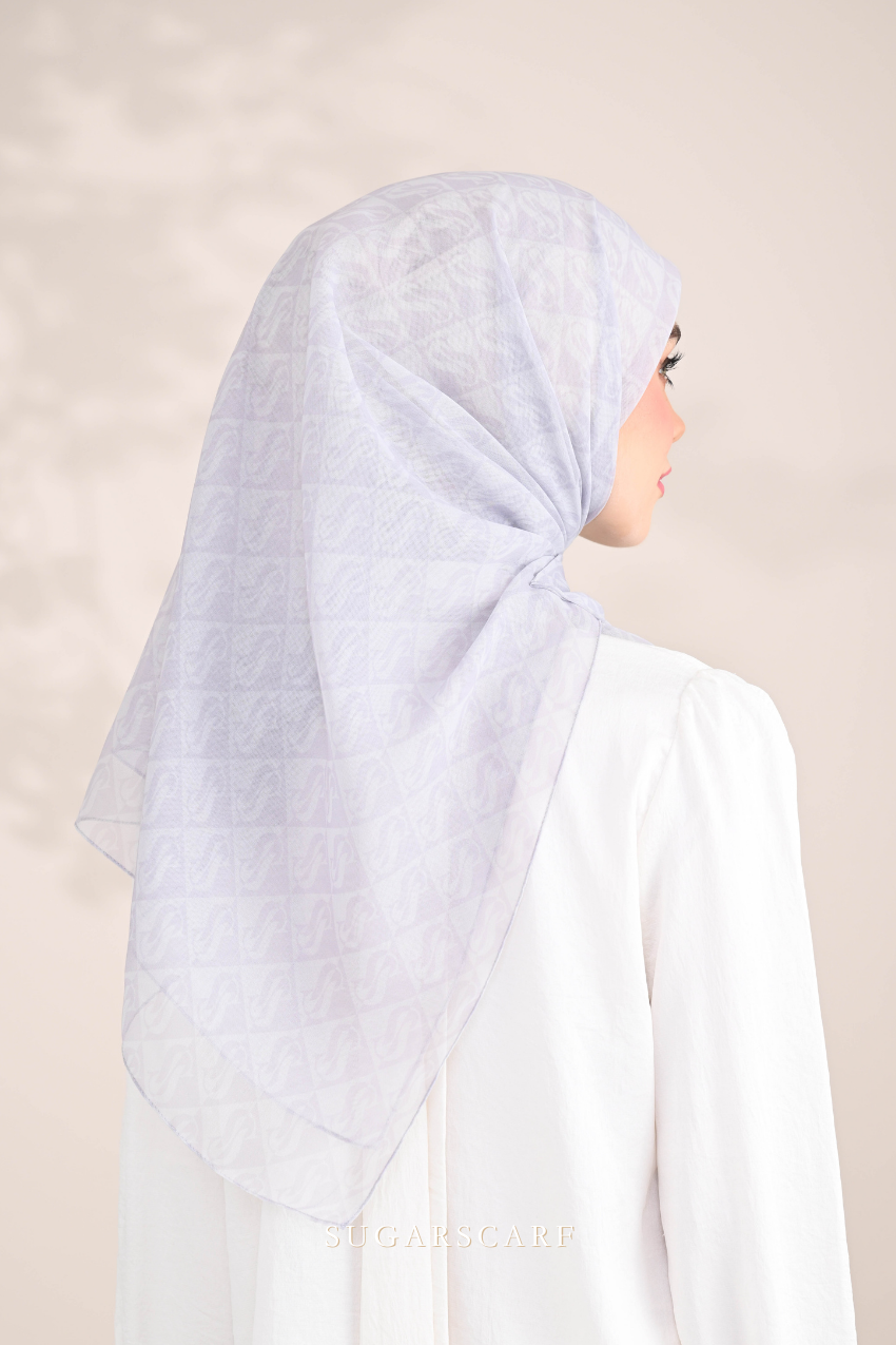 ( Square ) SSMonogramJP Voile in ( Silver Cloud )