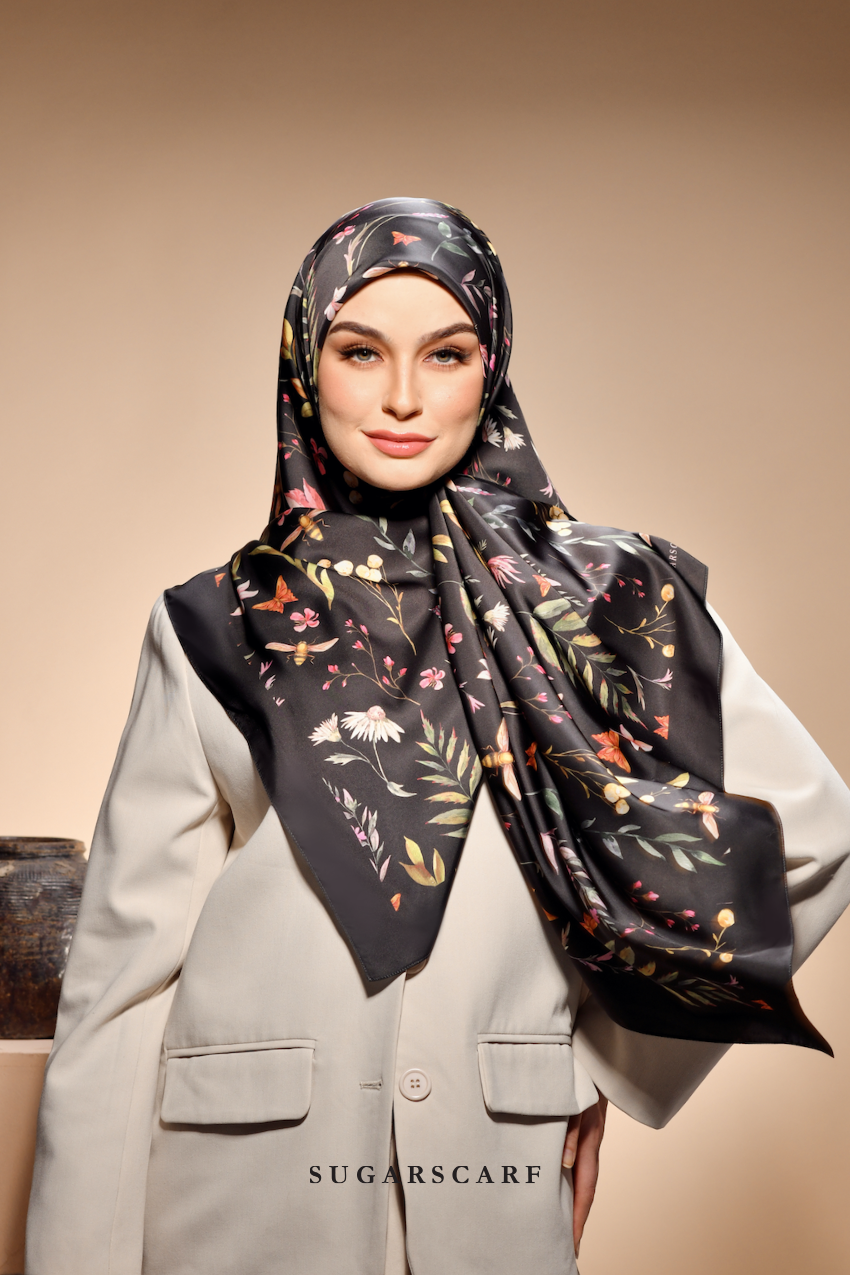 ( Square ) The Fresh Start Matte Satin Silk Scarf ( KNOT YOUR GOAL )