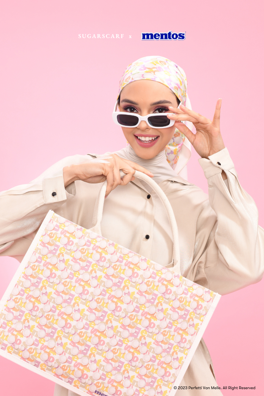 Sugarscarf X Mentos Canvas Cotton 100% ToteBag in Fruity