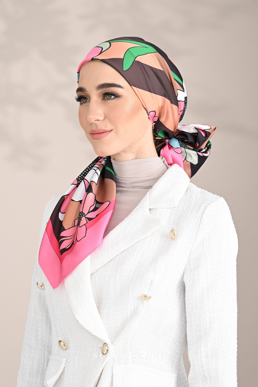 YES DEFECT - ( Square ) Blooming Matte Satin Silk Square ( STAY FOCUS )