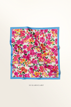 YES DEFECT - ( Square ) Bloom in Grace Mixed Satin Silk Square ( Cutesy )