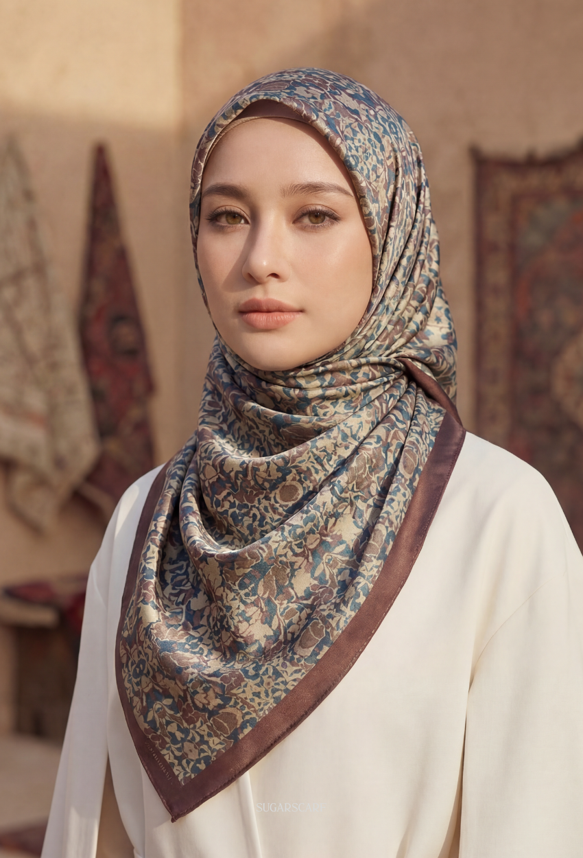 Eid Classy 2026 Scarves Mixed Satin Square in Bloom1920