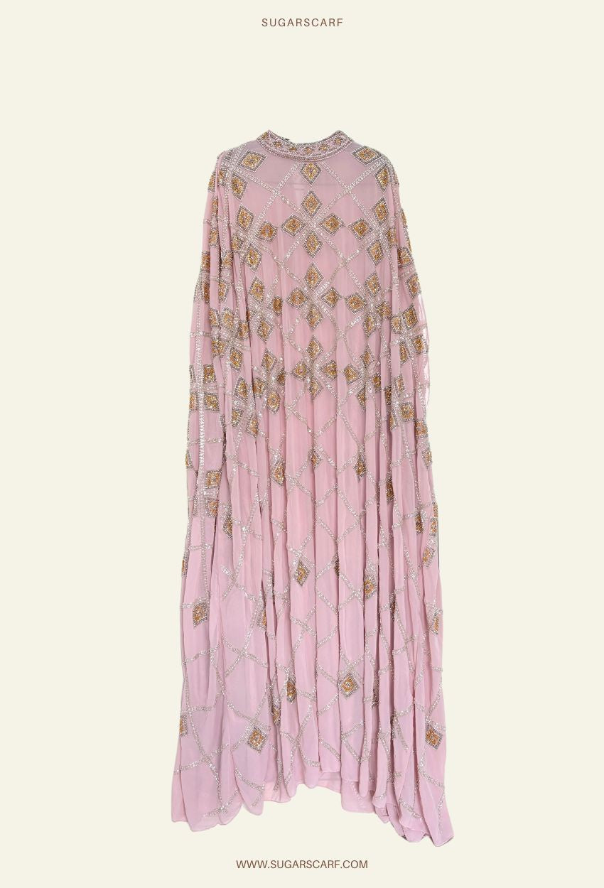 Cleopatra Crystal Beads Drape In Off Cream