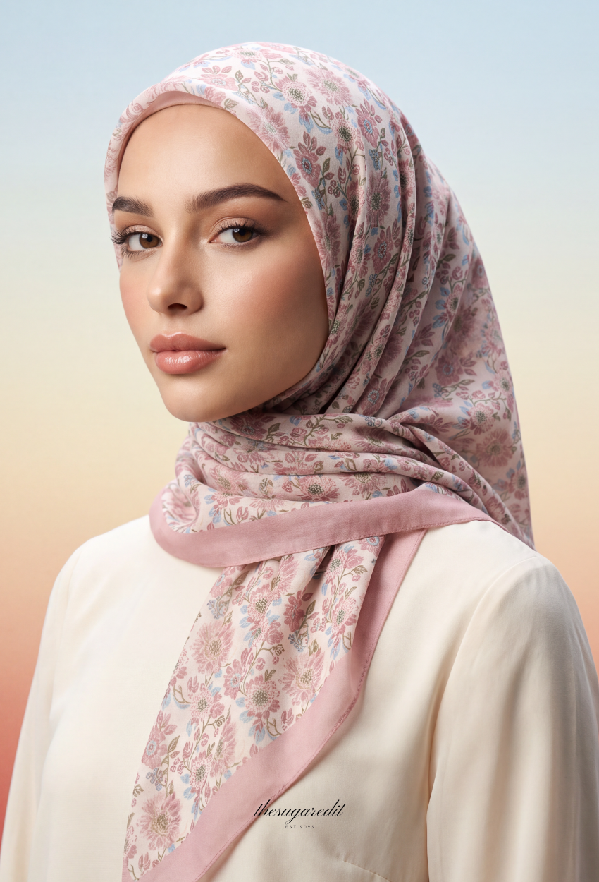 TSE BloomInvitation Japanese Cotton Voile Square - Iman