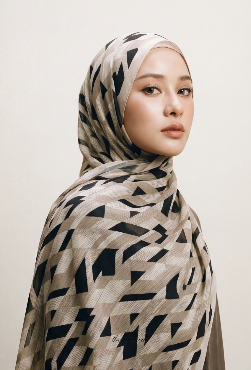 TSE December Serenity Japanese Voile Square In LinearMotion