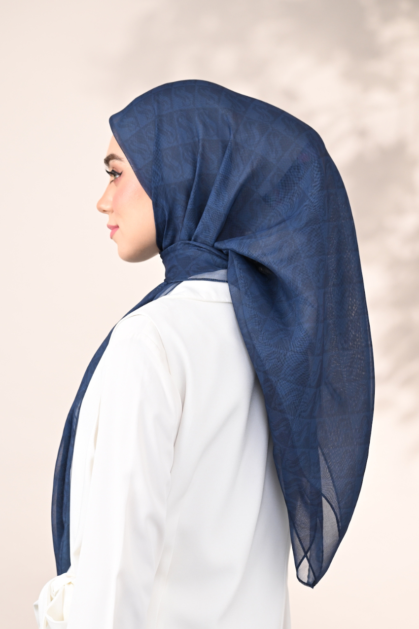 ( Square ) SSMonogramJP Voile in (Rich-MidnightBlue)