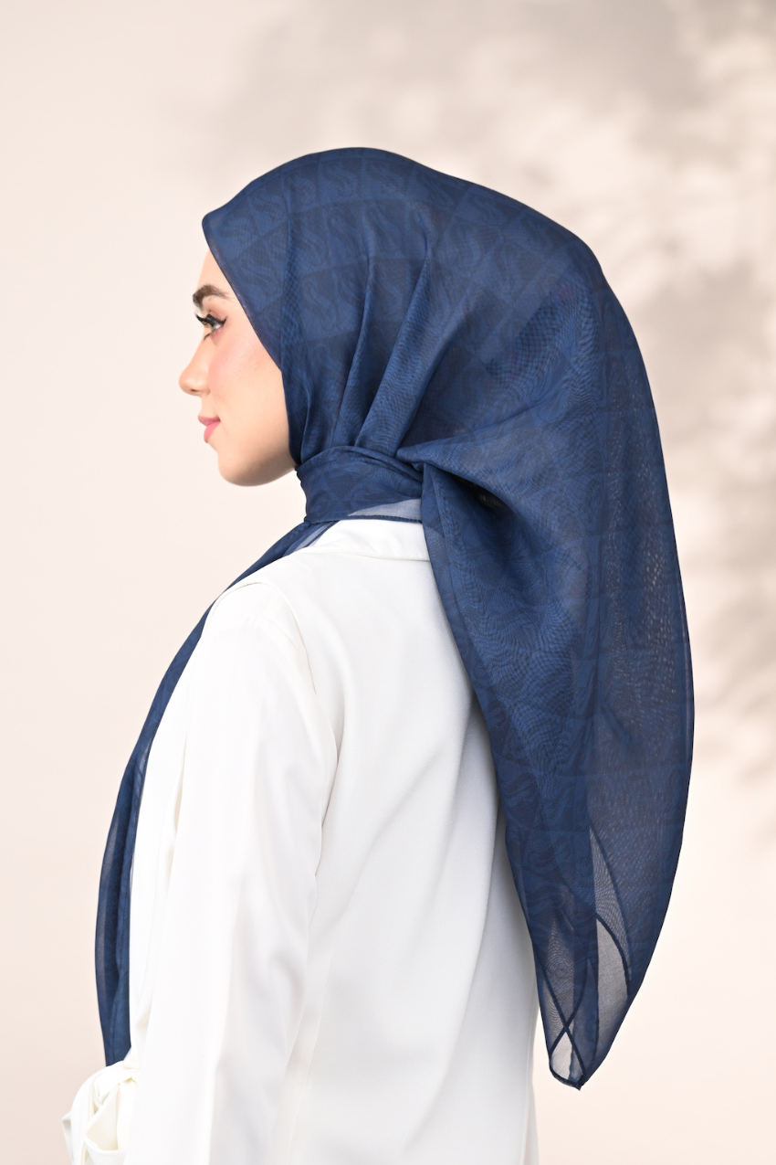 YES DEFECT - ( Square ) SSMonogramJP Voile in (Rich-MidnightBlue)