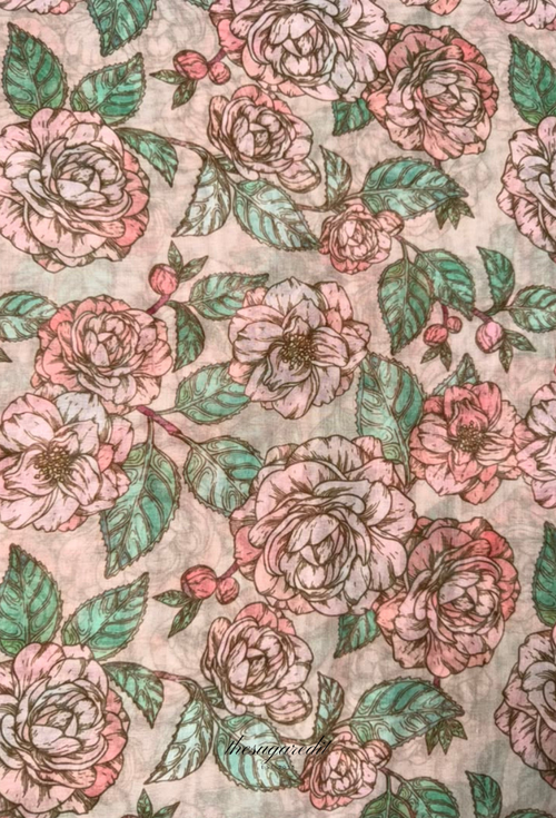 TSE BloomInvitation Japanese Cotton Voile Square - Cameron