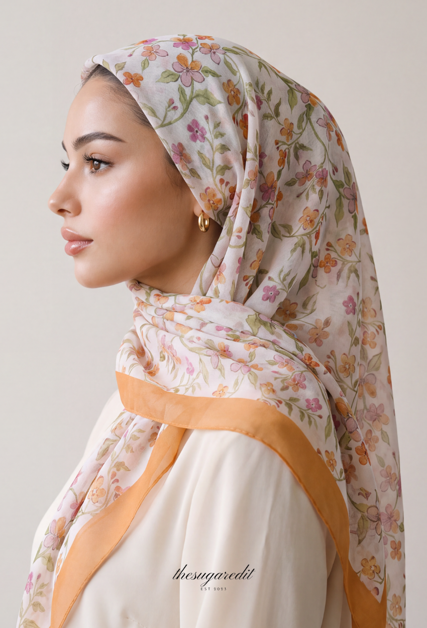 TSE BloomInvitation Japanese Cotton Voile Square - Aswan