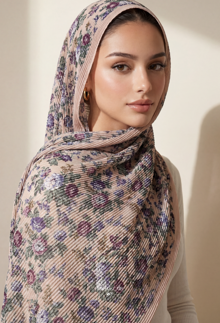 Fall In Love Wide Ultra Fine Pleated Shawl Ironless · in Fawn