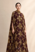 Cleopatra Crystal Beads Drape In Deep Maroon