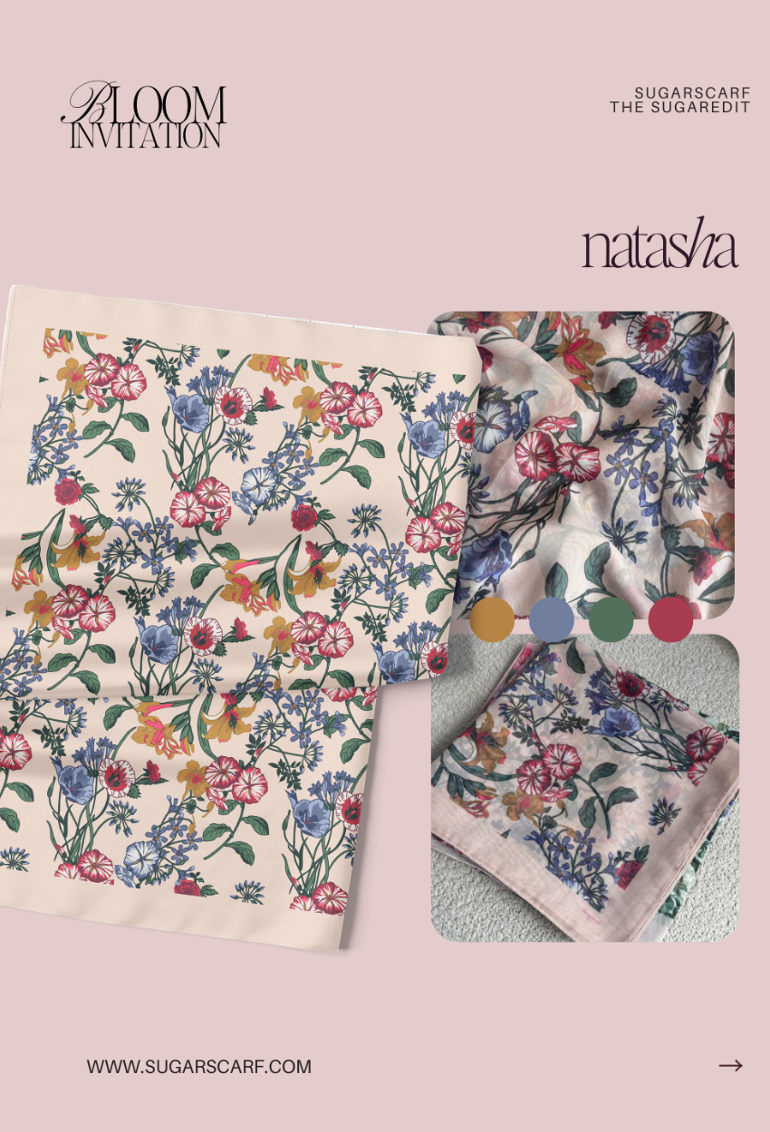 TSE BloomInvitation Japanese Cotton Voile Square - Natasha