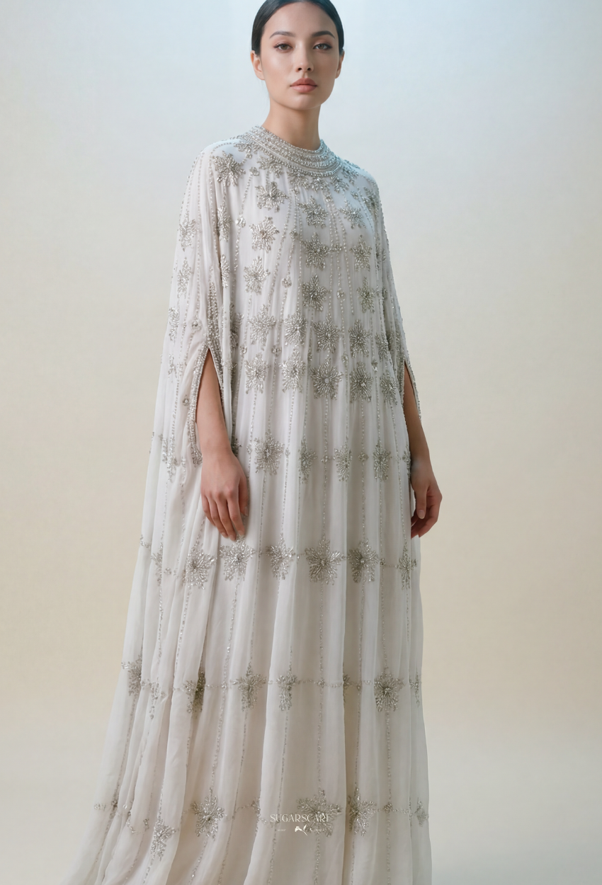 Inara Crystal Beads Drape In Off-White