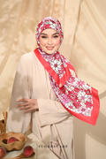YES DEFECT - ( Square ) Eid Flower Power Mixed Satin Silk Scarf ( DRAMA )