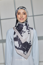 YES DEFECT - ( Square ) Celeste Matte Satin Silk Scarf ( RENEWED )
