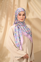 YES DEFECT - ( Square ) Classy Simpulan Mixed Satin Silk Scarf ( KONVOI )