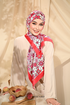 YES DEFECT - ( Square ) Eid Flower Power Mixed Satin Silk Scarf ( DRAMA )