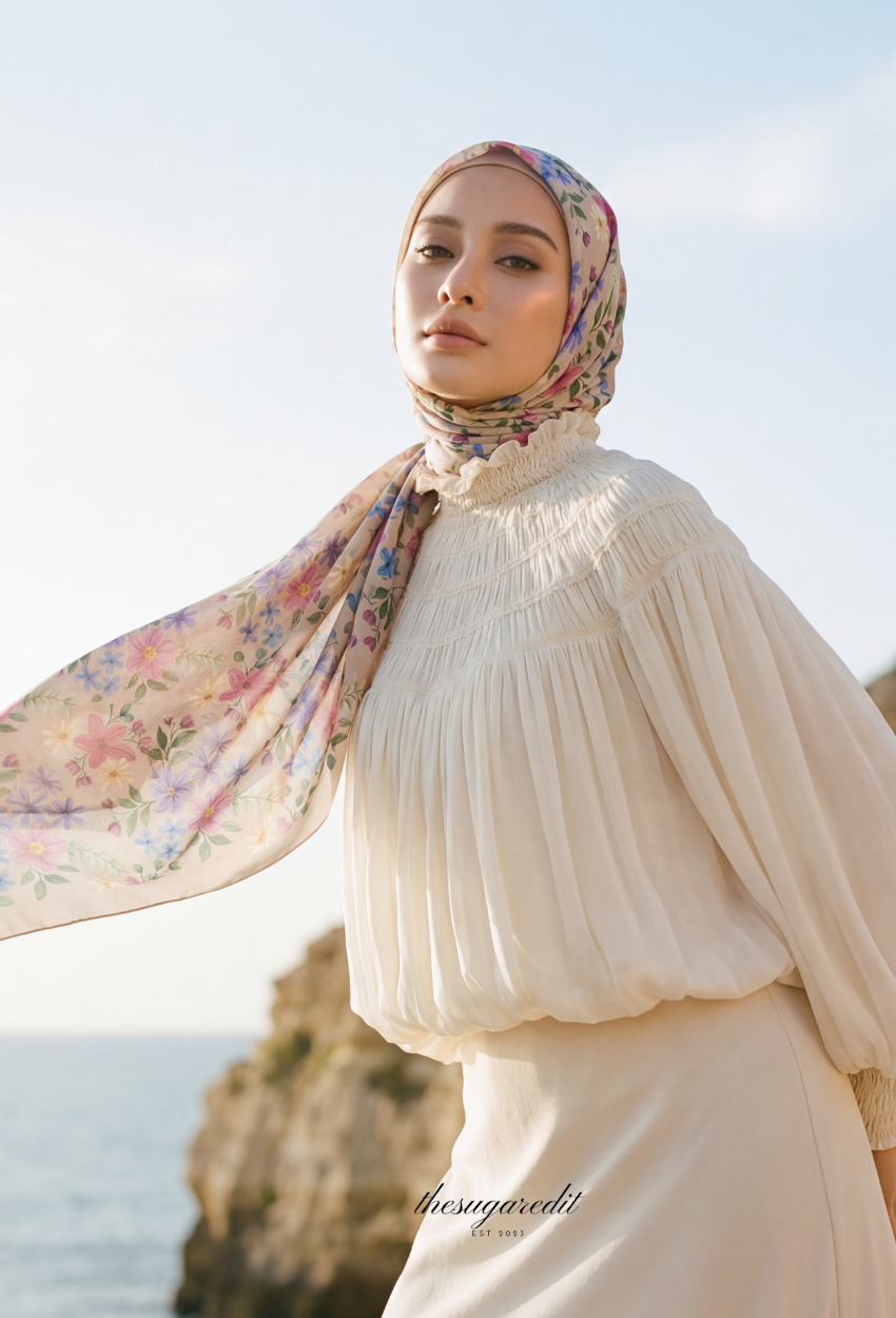 TSE Grace Collection Japanese Voile Square In Eternal Petal