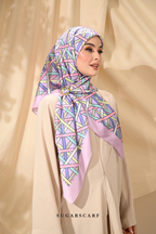 YES DEFECT - ( Square ) Classy Simpulan Mixed Satin Silk Scarf ( KONVOI )