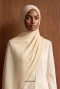 ( Full Wide Pleats Shawl ) Elegant Folds Everyday - Noodle