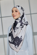 YES DEFECT - ( Square ) Celeste Matte Satin Silk Scarf ( RENEWED )