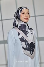 YES DEFECT - ( Square ) Celeste Matte Satin Silk Scarf ( RENEWED )