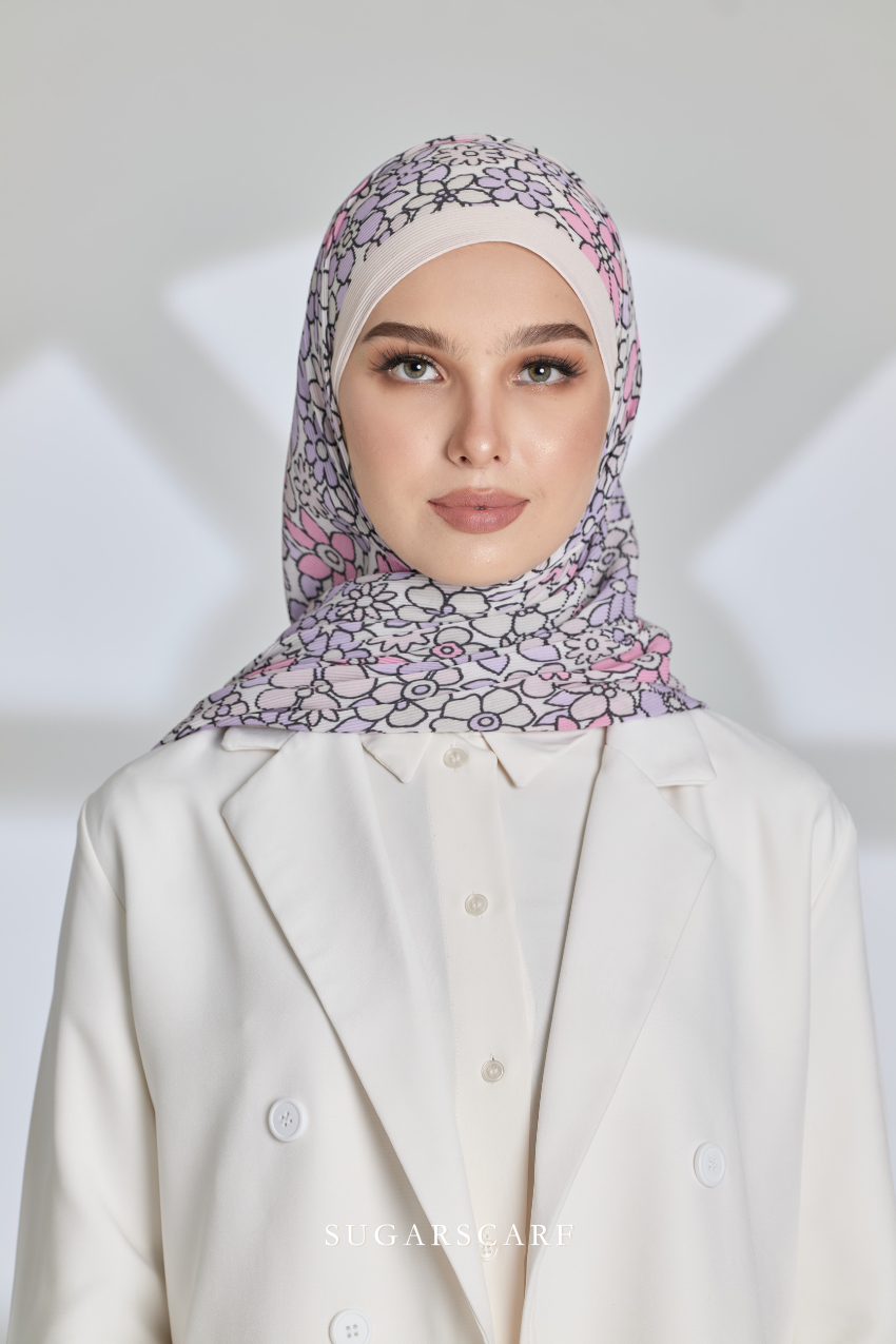YES DEFECT ( Full Wide Pleats Shawl ) Eid Flower Power ( PILLOW TALK )