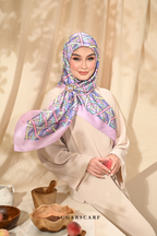 YES DEFECT - ( Square ) Classy Simpulan Mixed Satin Silk Scarf ( KONVOI )