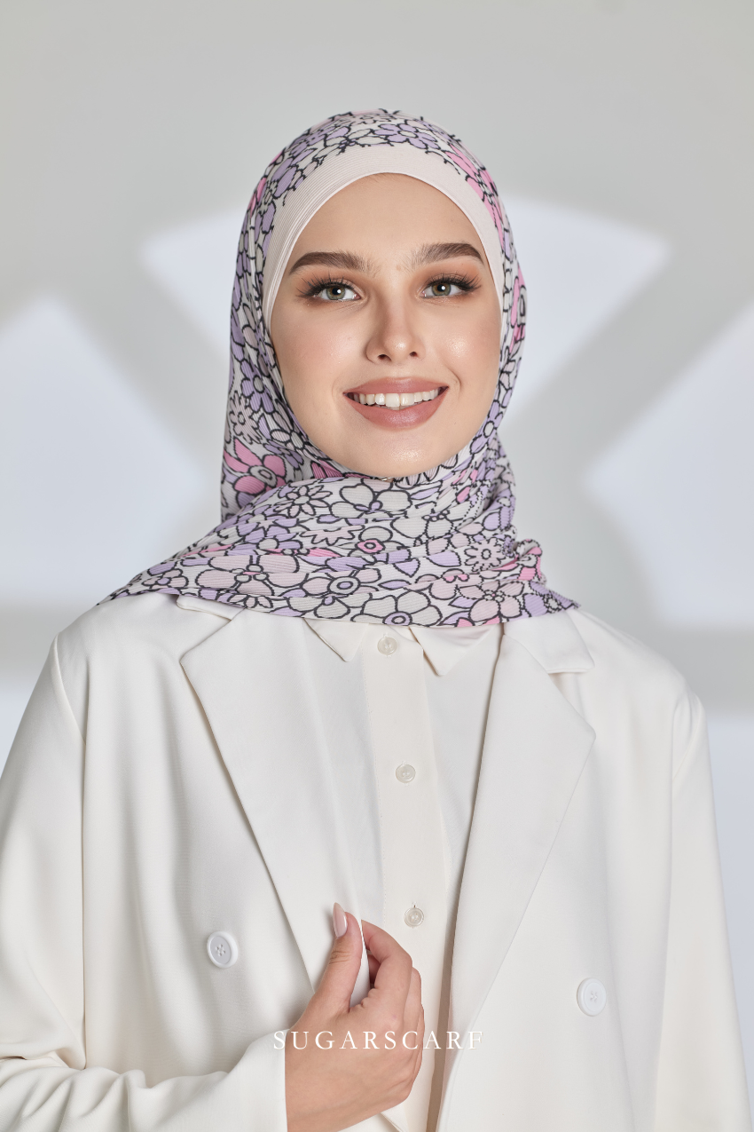 YES DEFECT ( Full Wide Pleats Shawl ) Eid Flower Power ( PILLOW TALK )