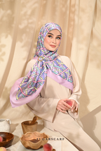 YES DEFECT - ( Square ) Classy Simpulan Mixed Satin Silk Scarf ( KONVOI )