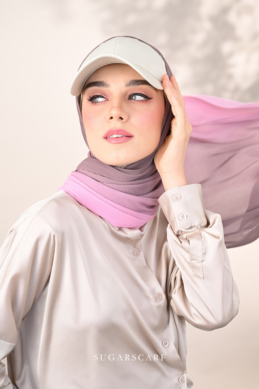 ( Full Wide Pleats Shawl ) Ombre ( Pastelina )