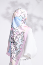 YES DEFECT - LE ThePinkHoliday Wide Mixed Satin Silk Long Shawl in Everything Sweet