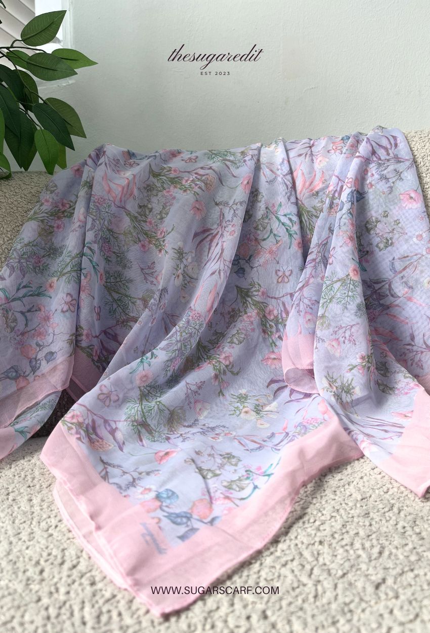 TSE BloomInvitation Japanese Cotton Voile Square - Claire