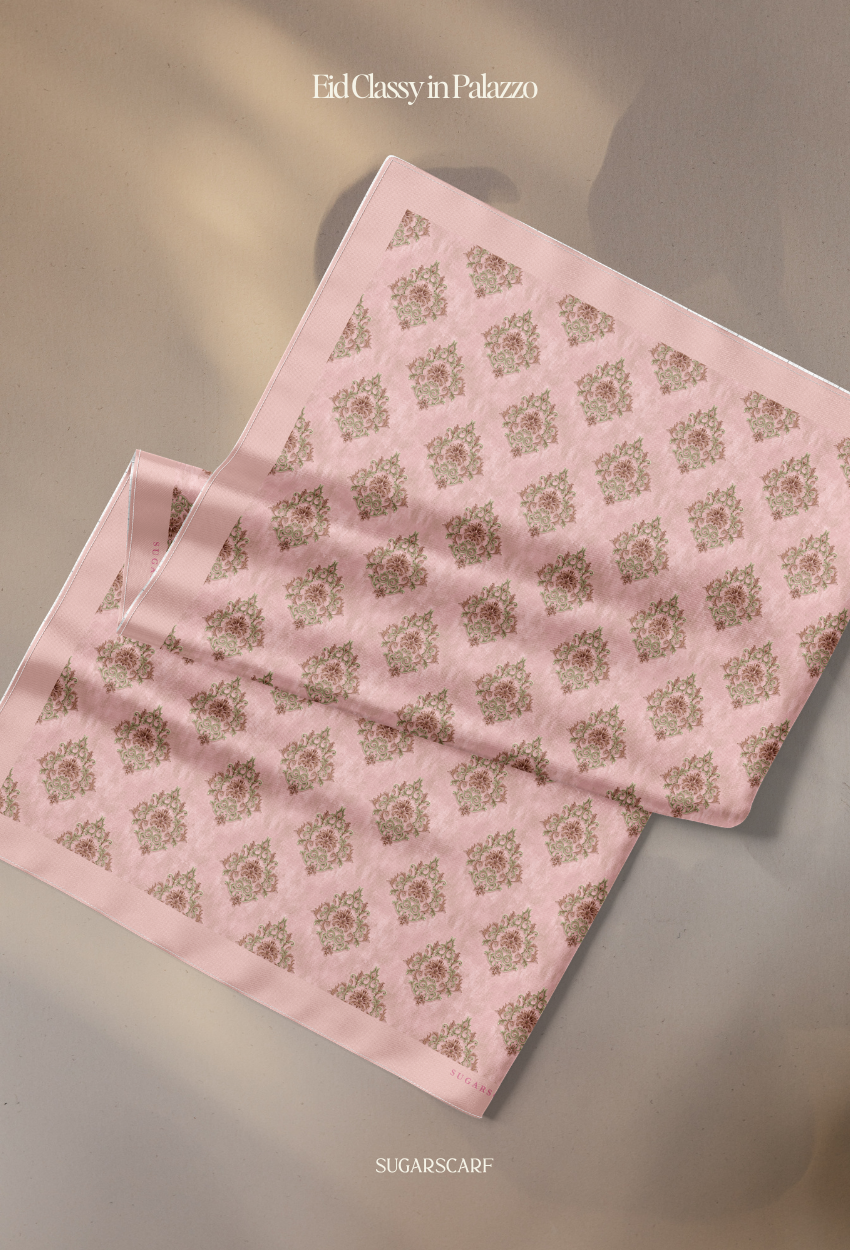 Eid Classy 2026 Scarves Mixed Satin Square in Palazzo