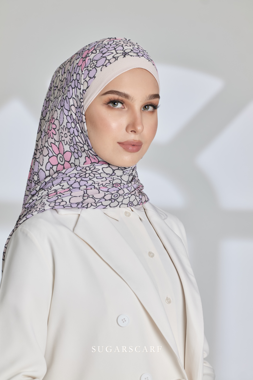 YES DEFECT ( Full Wide Pleats Shawl ) Eid Flower Power ( PILLOW TALK )