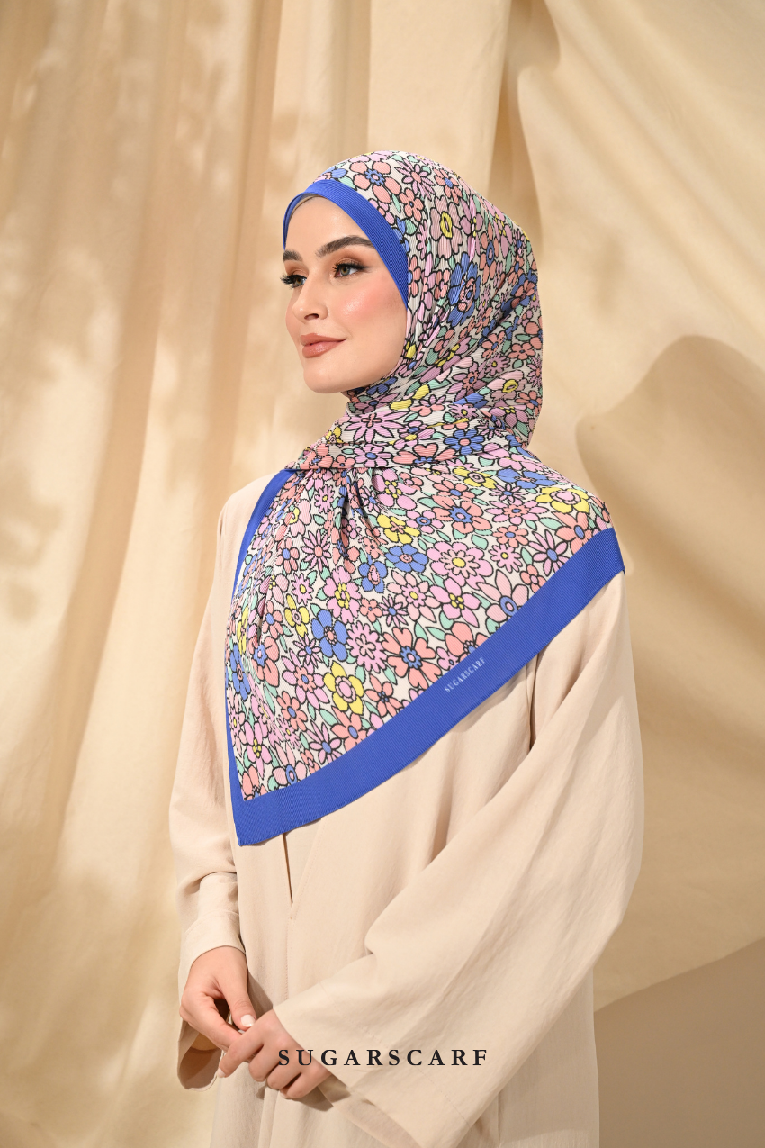 ( Full Wide Pleats Shawl ) Eid Flower Power ( FASHIONISTA )