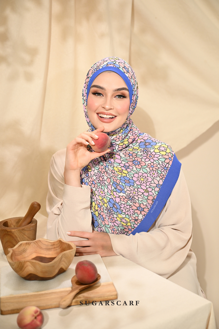 ( Full Wide Pleats Shawl ) Eid Flower Power ( FASHIONISTA )