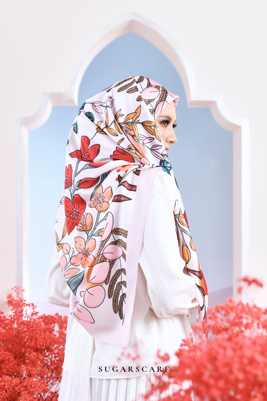 Garden of Hurrem Bloom Mixed Silk Satin Square in ISIL