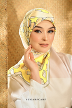 ( Square ) Seri Raya Riang Mixed Satin Silk Scarf ( TART NENAS )