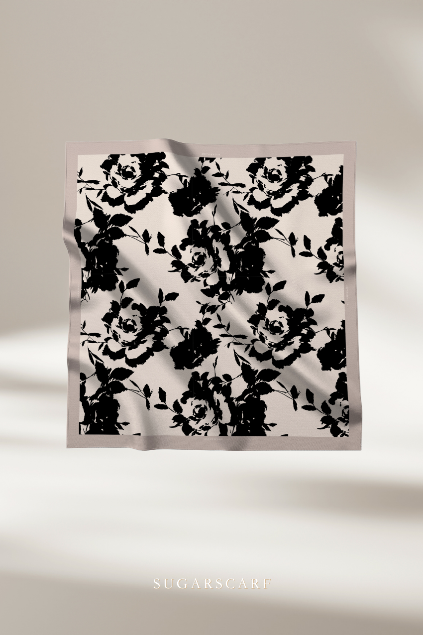 YES DEFECT - ( Square ) Celeste Matte Satin Silk Scarf ( RENEWED )