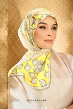 ( Square ) Seri Raya Riang Mixed Satin Silk Scarf ( TART NENAS )