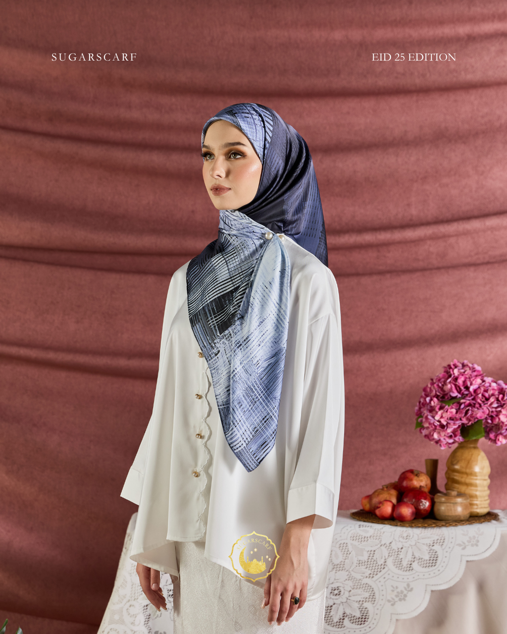 YES DEFECT ( Square ) Celeste In Mixed Silk Matte Satin ( Artsy )