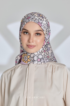 ( Square ) Eid Flower Power Mixed Satin Silk Scarf ( HANDBAGS )